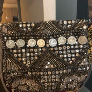 Free people leather and embroidery bag